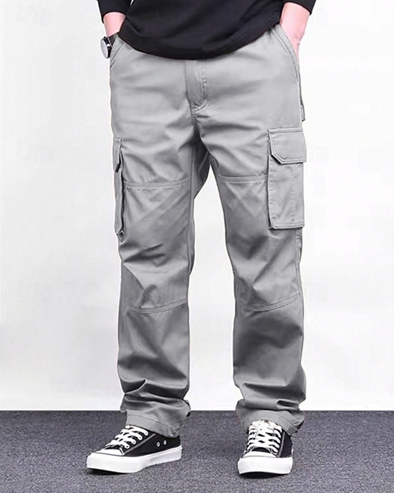 Men's Cargo Pants Trousers Elastic Waist Drawstring Multi Pocket Plain Wearable Outdoor Daily Camping & Hiking Fashion Classic Black Green 2025 - $28.99 –P12