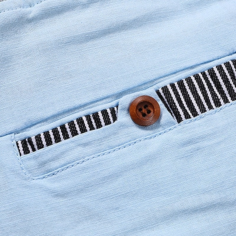 Herren Shorts Leinenshorts Sommershorts Strandshorts Tasche Kordelzug Elastischer Bund Einfach Komfort Atmungsaktiv Knielang Täglich Ferien Strand Urlaub Mode Schwarz + Himmelblau Khaki+Marineblau 2025 - $29.99 –P11