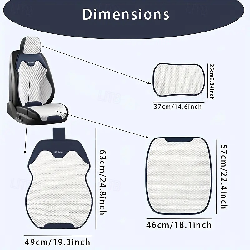 High-End Comfortable Car Seat Cover  Universal Type Compatible with Airbags Suitable for Sedans Trucks Vans SUVs All Season Universal Combination Set Black and Gray and White 2025 - $28.99 –P3