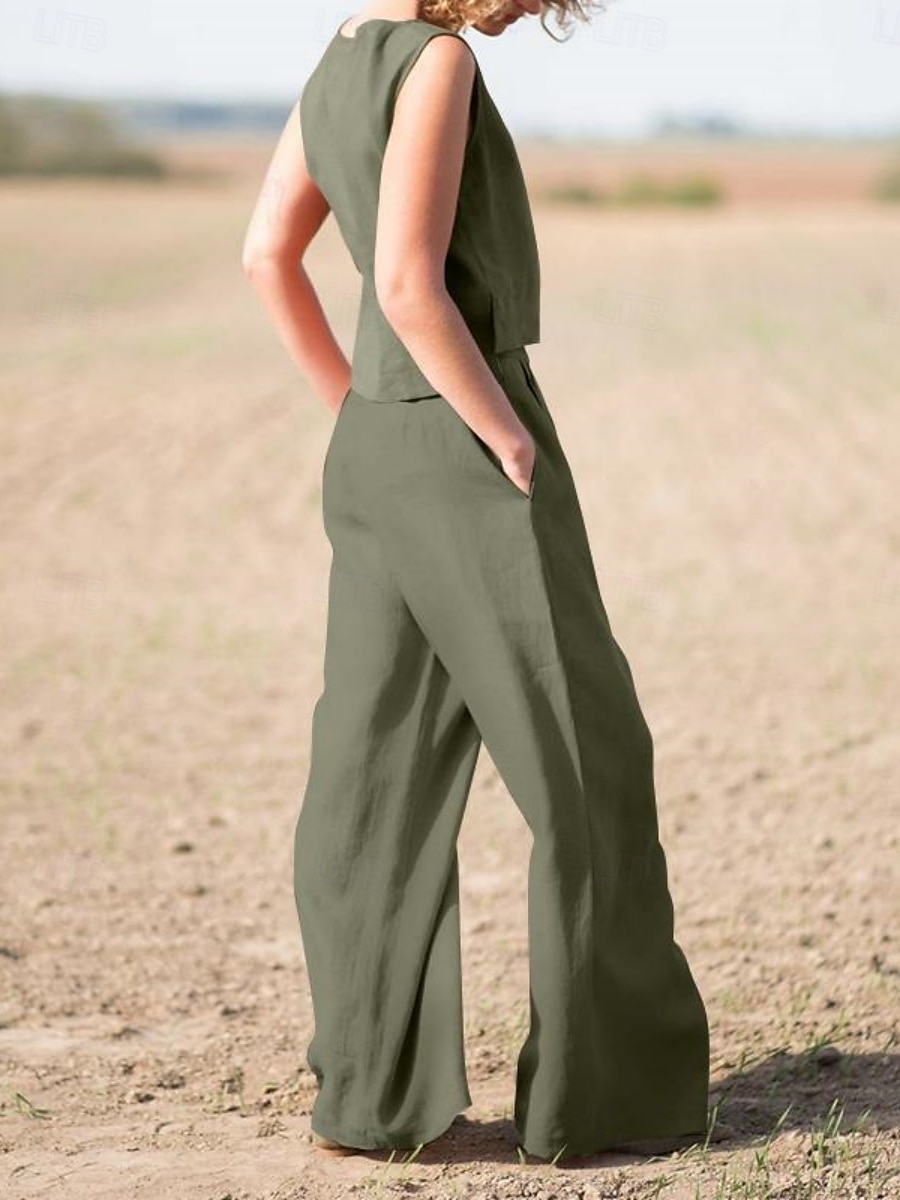Dámské Elegantní Módní Šik ven Košile Halenka Bez rukávů Tričkový Pevná barva Venkovní Práce Ležérní Námořnická modř Oranžová Trávová zelená Léto Volný 2025 - $29.99 –P6