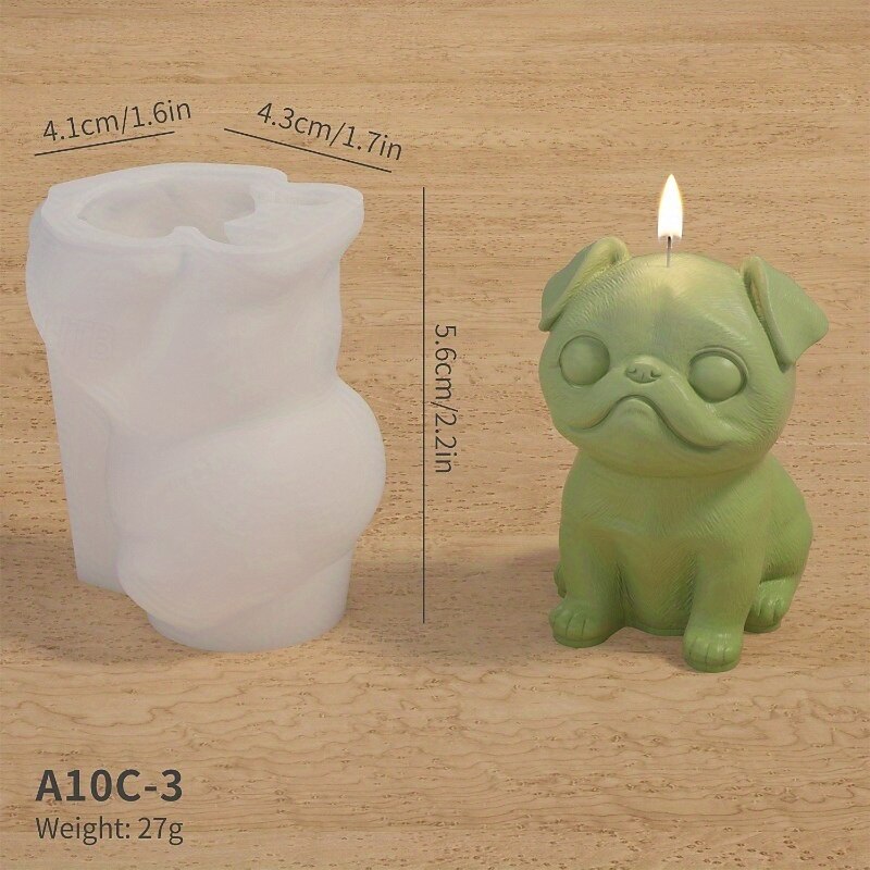 8 Stück Hundeform Silikonform dreidimensionales Tier handgemachte Gips Ton KerzenhalterForm 2025 - $38.99 –P10