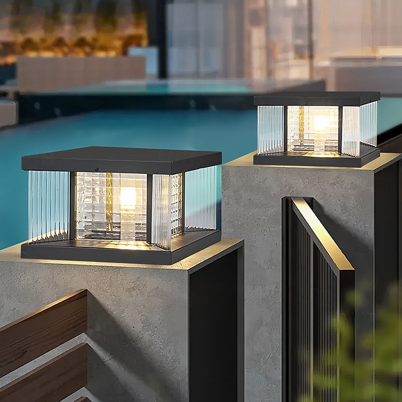 Lampadaire d'extérieur à LED en métal de 20 W, luminaire à colonne pour entrée de jardin, 110-240 V de 2025 ? $370.09 –P6