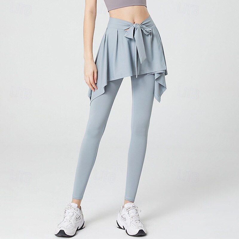 Mujer Pantalones de fitness Pantalones de pilates Pantalones de yoga 2 en 1 Ligero Gimnasio Pilates Zumba Prendas de abajo Color sólido Violeta Negro Azul Otoño Deportes Ropa de Deporte Delgado 2025 - $25.99 –P4