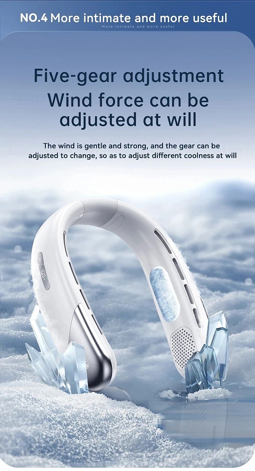 Nekventilator 10000 mAh mini bladeless stille nekbandventilator USB oplaadbaar LED digitaal display 5e versnelling luchtkoeler 2025 - $31.99 –P13