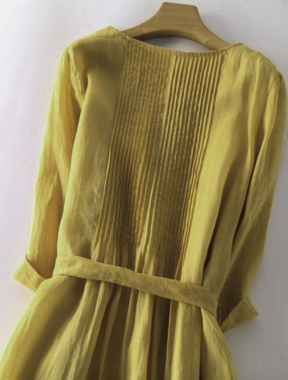 Women's Maxi Dress Cotton Linen Dresses Casual Dress Swing Dress Cotton Maxi Dress Basic Casual Vacation Daily Regular Fit Plain 3/4 Length Sleeve Crew Neck Yellow Pink Summer 2025 - $42.99 –P12