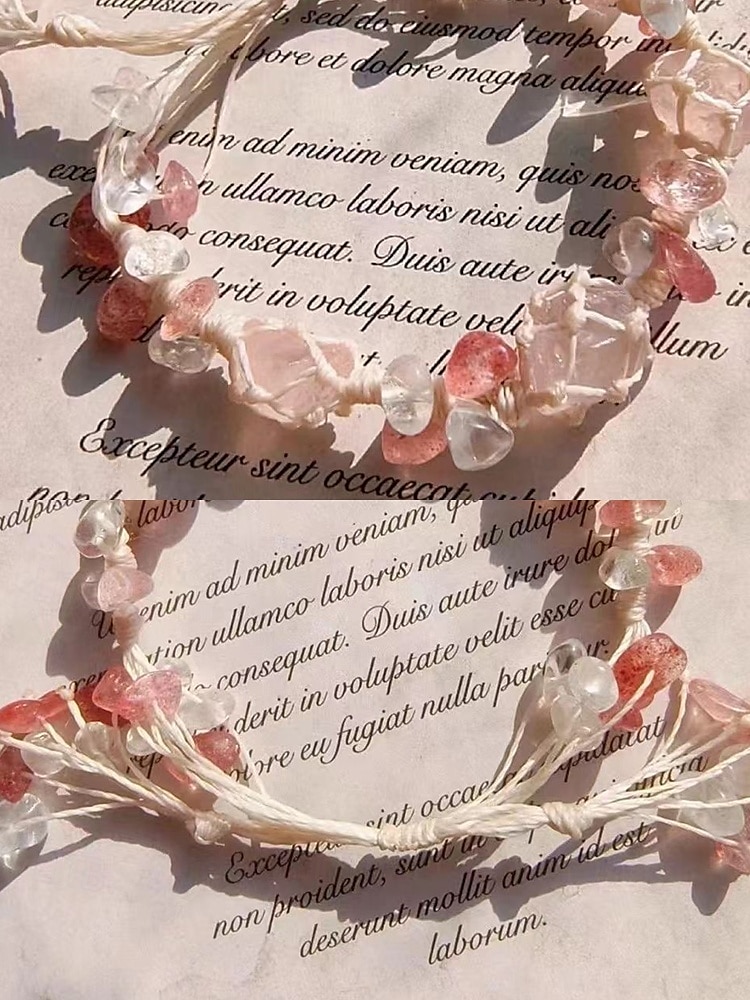 Bracciale da donna fatto a mano con pietre preziose floreali – perline di cristallo naturale, stile boho regolabile, ideale per abbigliamento casual, regali e outfit ispirati alla natura del 2025 a $14.99 –P6