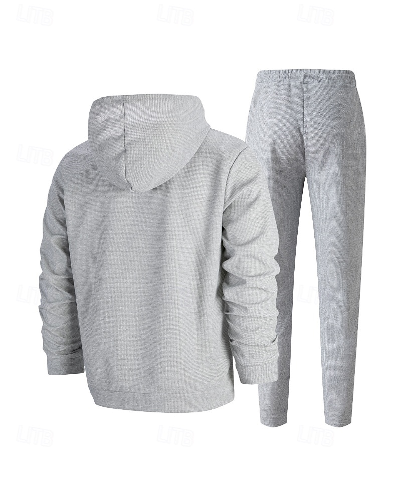 Муж. Спортивный костюм Штаны Спортивные штаны Карман на молнии Однотонный Наборы одежды Осень Черный Белый Тренажерный зал Одежда для спорта и отдыха Бег С защитой от ветра Длинный рукав Спорт 2026 - $34.99 –P12