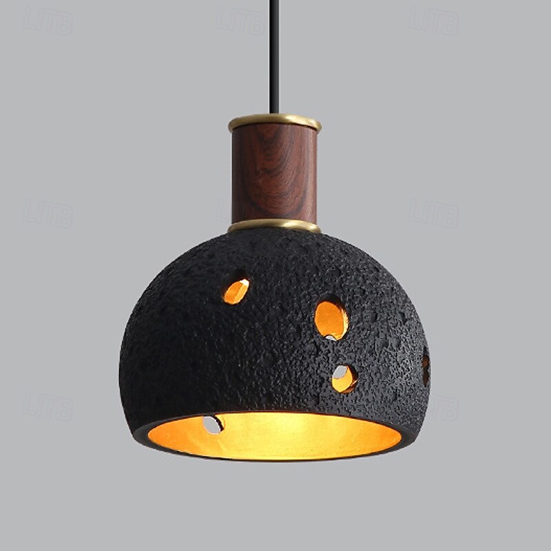 Luminária pendente de madeira para decoração de interiores, lustre de resina vazada, luminárias com altura ajustável, luzes suspensas para quarto, sala de estar, sala de jantar de 2025 por $151.99 –P2