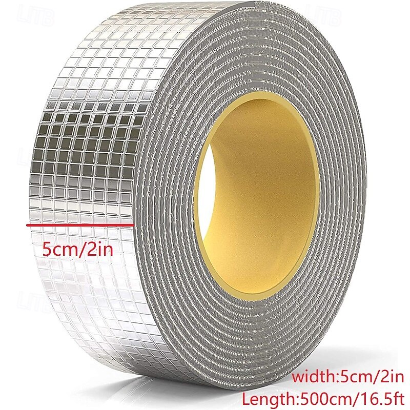 Aluminiumbutyltape, 5 cm x 500 cm (2 inch x 16,5 voet) waterdichte lekdichtingstape voor metalen dakbedekking, camperdaken, ramen en reparatie van lekken in goten 2025 - $9.49 –P1
