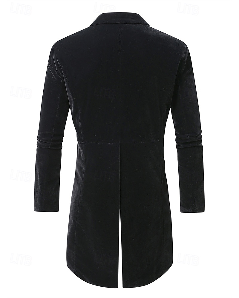 Herren Blazer Geschäft Cocktailparty Hochzeitsfeier Mode Lässig Frühling Herbst Polyester Einfarbig Tasche Knöpfe Bequem Doppelreihig Blazer Schwarz 2026 - $60.99 –P3
