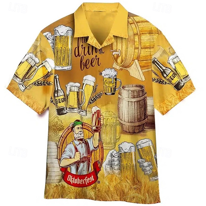 Hawaiian Shirts Aloha Shirt Bavarian Munich German Alpine Graphic for Men's Adults' 3D Print  for Carnival Oktoberfest Beer Beach Vacation Party 2026 - $23.99 –P2
