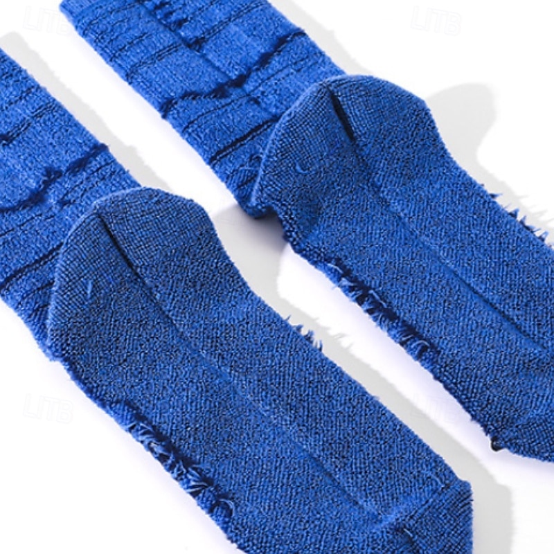 1 Pair Men's merino wool socks Hiking Socks Running Socks Sports Socks Thermal Warm Breathable Anti Blister Thick Winter Outdoor mid crew Patchwork Merino Wool Black Yellow Cream for Ski / Snowboard 2026 - $11.49 –P11