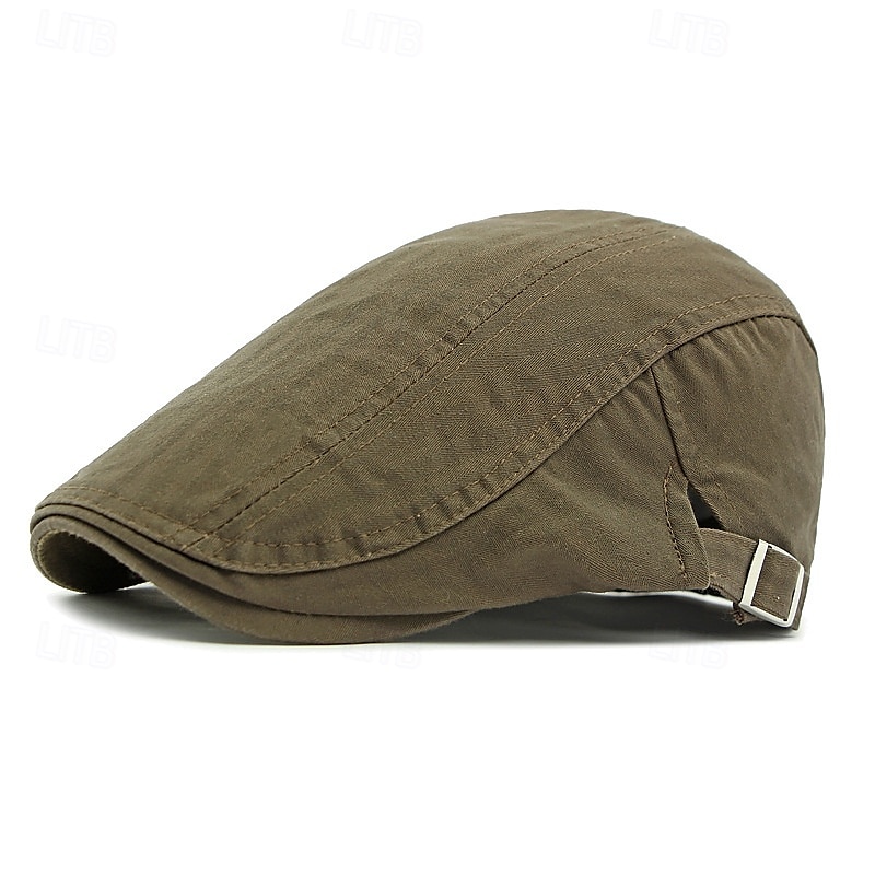Men's Flat Cap Ascot Hat Newsboy Hat Black Navy Blue 100% Cotton Fashion Casual Street Daily Plain Adjustable Sunscreen Breathable 2025 - $8.99 –P7