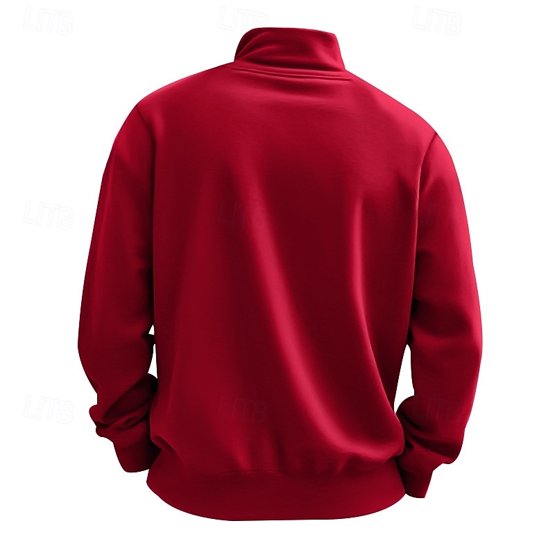 Hombre Sudadera Sudadera con un cuarto de cremallera Albaricoque Negro Blanco Vino Rojo Media cremallera Plano Deporte Diario Festivos Poliéster Ropa de calle Básico Casual Primavera Otoño Ropa 2025 - $21.99 –P12