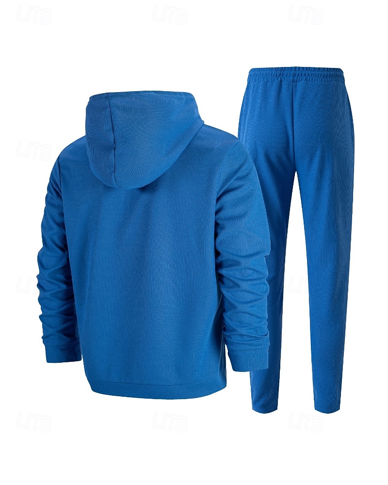 Муж. Спортивный костюм Штаны Спортивные штаны Карман на молнии Однотонный Наборы одежды Осень Черный Белый Тренажерный зал Одежда для спорта и отдыха Бег С защитой от ветра Длинный рукав Спорт 2026 - $34.99 –P15