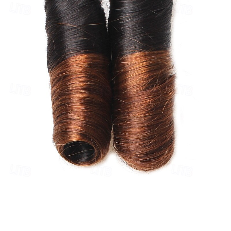 1 csomó emberi haj T1b/4# színű tavaszi göndör, hullámos emberi haj 30-61 cm 2025 - $85.99 –P3