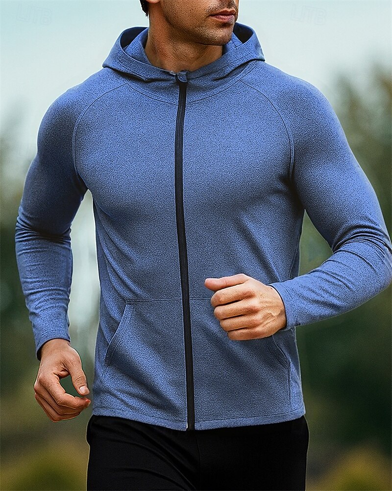 Homens Cor Sólida Jaqueta de Corrida Jaqueta Outdoor Verão Primavera Zip Completo Manga Longa Atlético Secagem Rápida Leve Respirável Tênis Golfe Corrida Azul Cinzento Escuro Vermelho Vinho Roupa de de 2026 por $31.99 –P8
