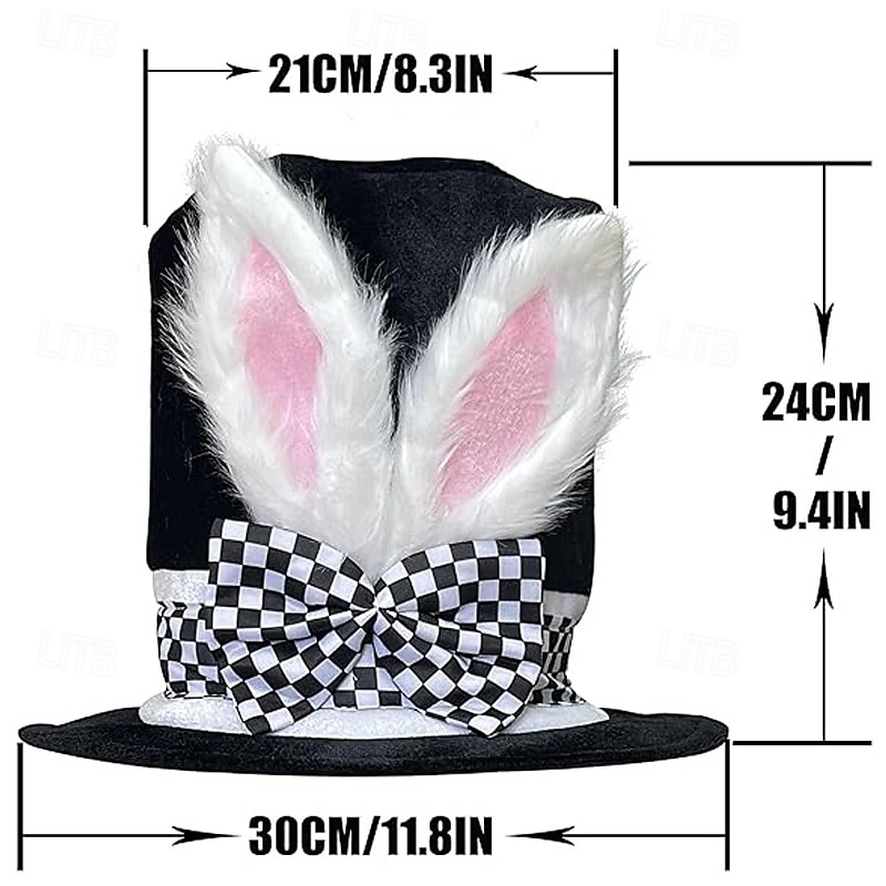 Alice in Wonderland Pohádka Śílenec Bílý králík Klobouky Doplňky Cylindr Postavy z pohádek cosplay Filmové kostýmy for Unisex Děti Dospělé předvečer Všech svatých Karneval Světový den knihy Výkon 2025 - $17.99 –P1