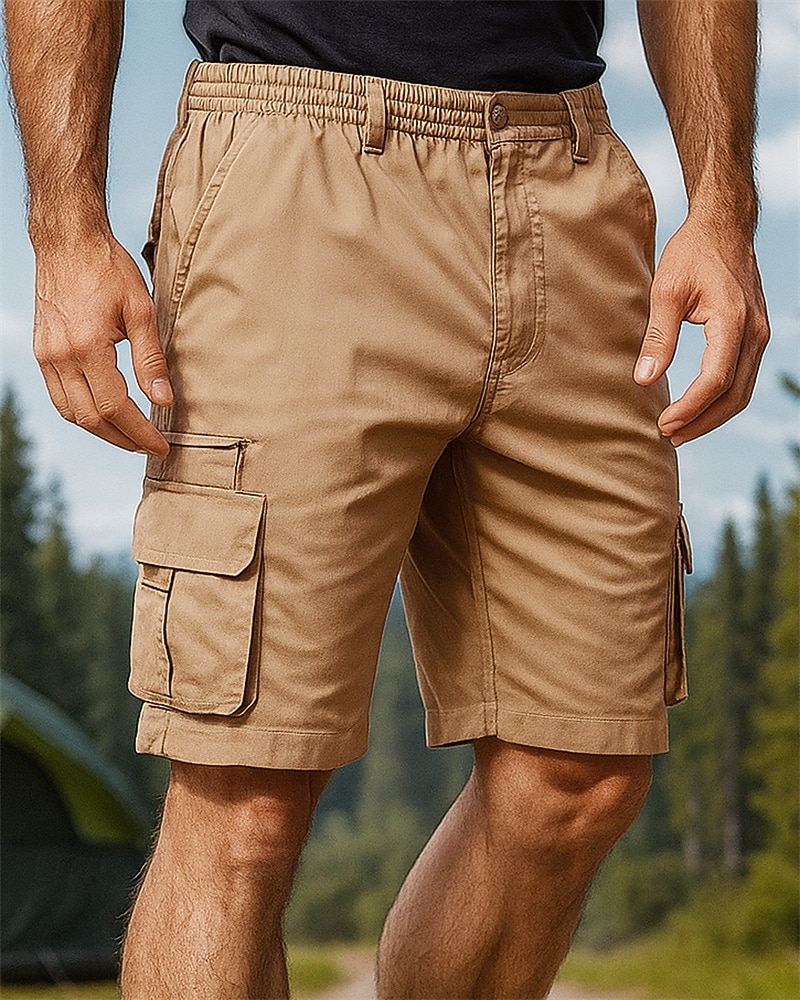 Hombre Pantalones cortos de carga Pantalones cortos de senderismo Verano Al aire libre Ajuste regular Secado rápido Ligero Transpirable Bermudas Cintura elástica Negro Verde Ejército Tenis Golf 2026 - $19.99 –P3