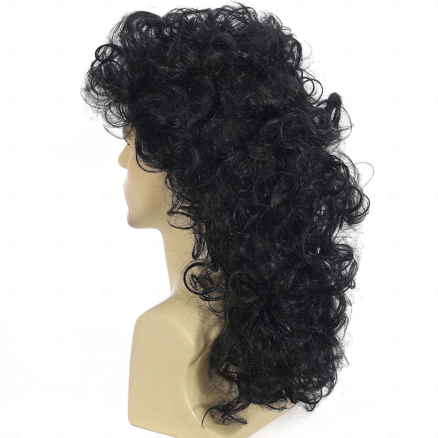 Parrucche mullet ricce per uomini anni '80 lunga riccia nera parrucche hippy rocking anni '80 costume cosplay anime resistente al calore parrucca sintetica parrucca anni '70 Parrucche di Halloween del 2025 a $25.99 –P5
