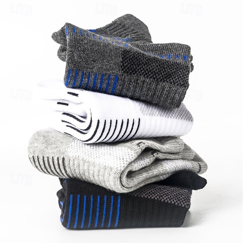 Herr 5 par Multipack Socka Löparstrumpor Vardagliga strumpor Svart Vit Färg Rand Semester Sport & Utomhus Dagligen Grundläggande Medium Vår Höst Mode Ledigt 2025 - $6.49 –P9