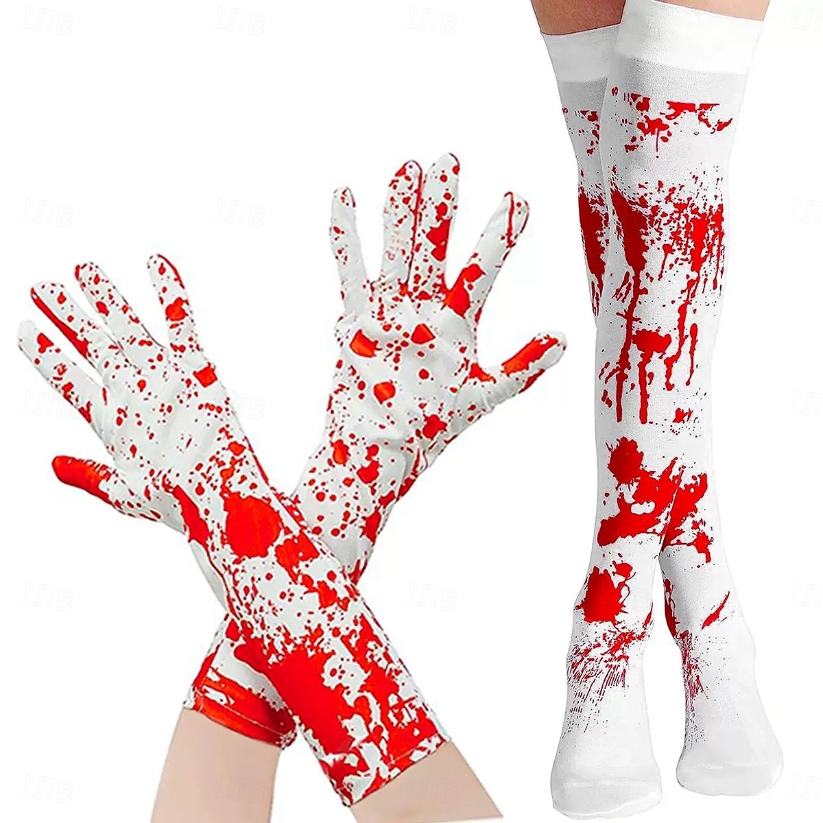 Kétrészes halloween parti véres kesztyű és vérfoltos zokni, tökéletes halloween cosplayhez, jelmezhez és ijesztő parti kellékekhez 2025 - $12.99 –P1