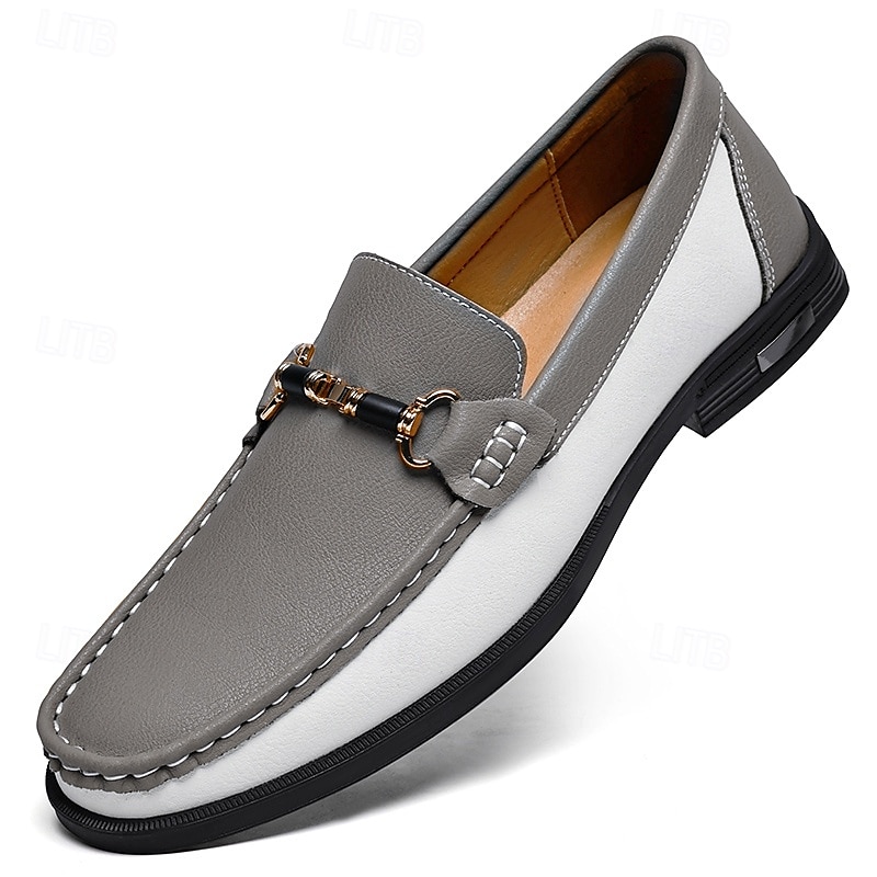 Men's Green and White Faux Leather Moccasin Loafers Fashion Slip-On Driving Shoes for Casual Wear and Spring Outfits 2025 - $46.99 –P1