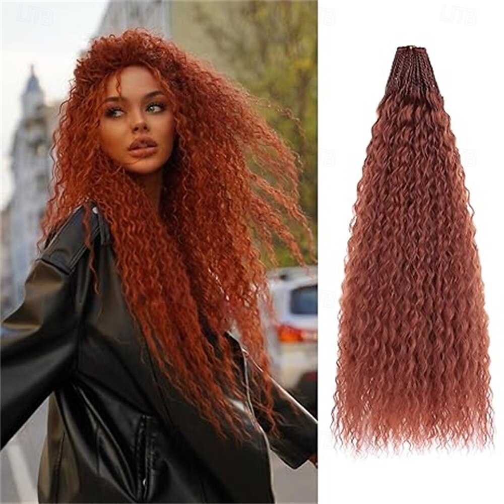 Trecce micro brasiliane pre-anellate, capelli ricci all'uncinetto, capelli ondulati all'uncinetto da 18 pollici, extension per capelli afro ricci e crespi all'uncinetto, capelli sintetici del 2025 a $47.99 –P5