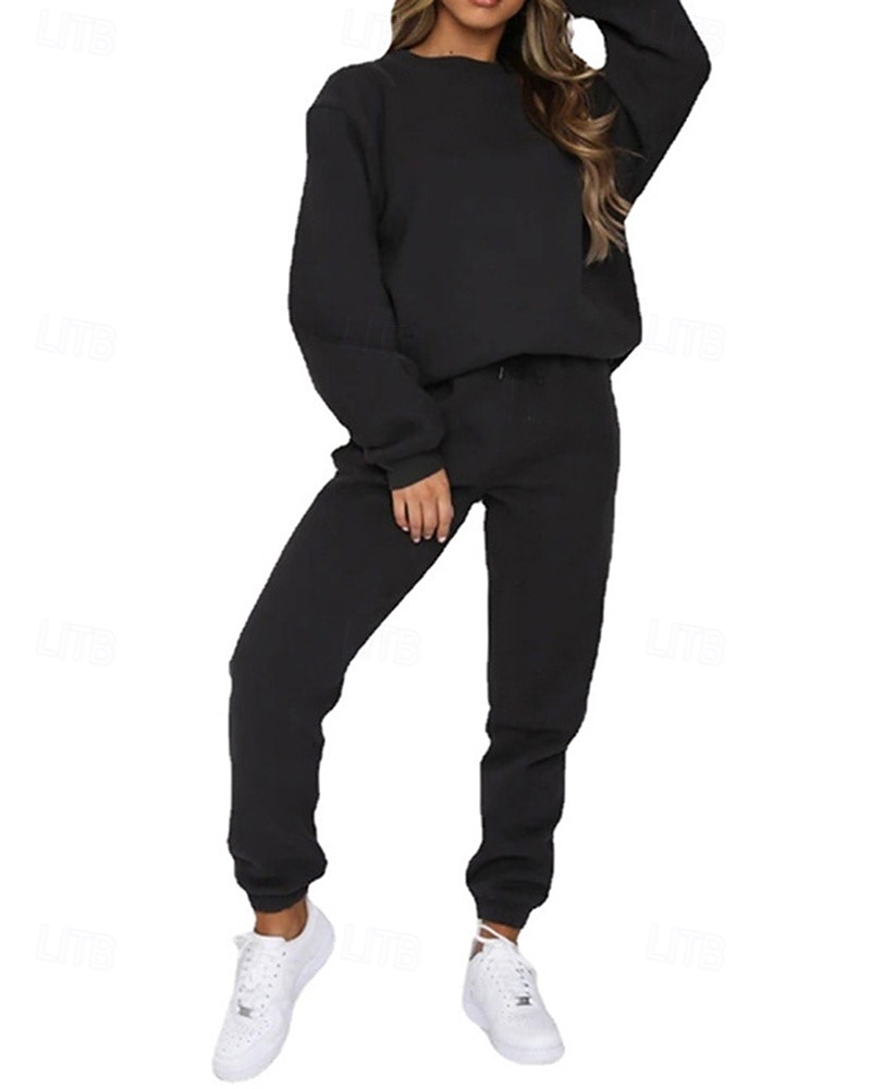 Per donna Tuta da Ginnastica Pantaloni da Tuta Felpa pullover Tasca Tinta unita Completo Abbigliamento Primavera Autunno Nero Bianco Palestra Allenamento Corsa Antivento Manica Lunga Sport del 2026 a $31.99 –P10