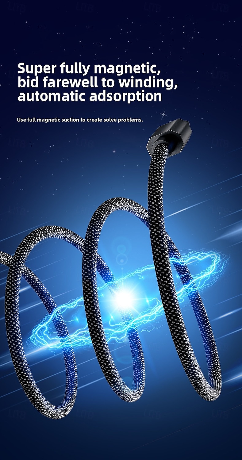 Magnetic Organizing Super Fast Charging Type C Charger Cord - Universal USB-C for iPhone Huawei Android All Phone Models 2025 - $12.99 –P3