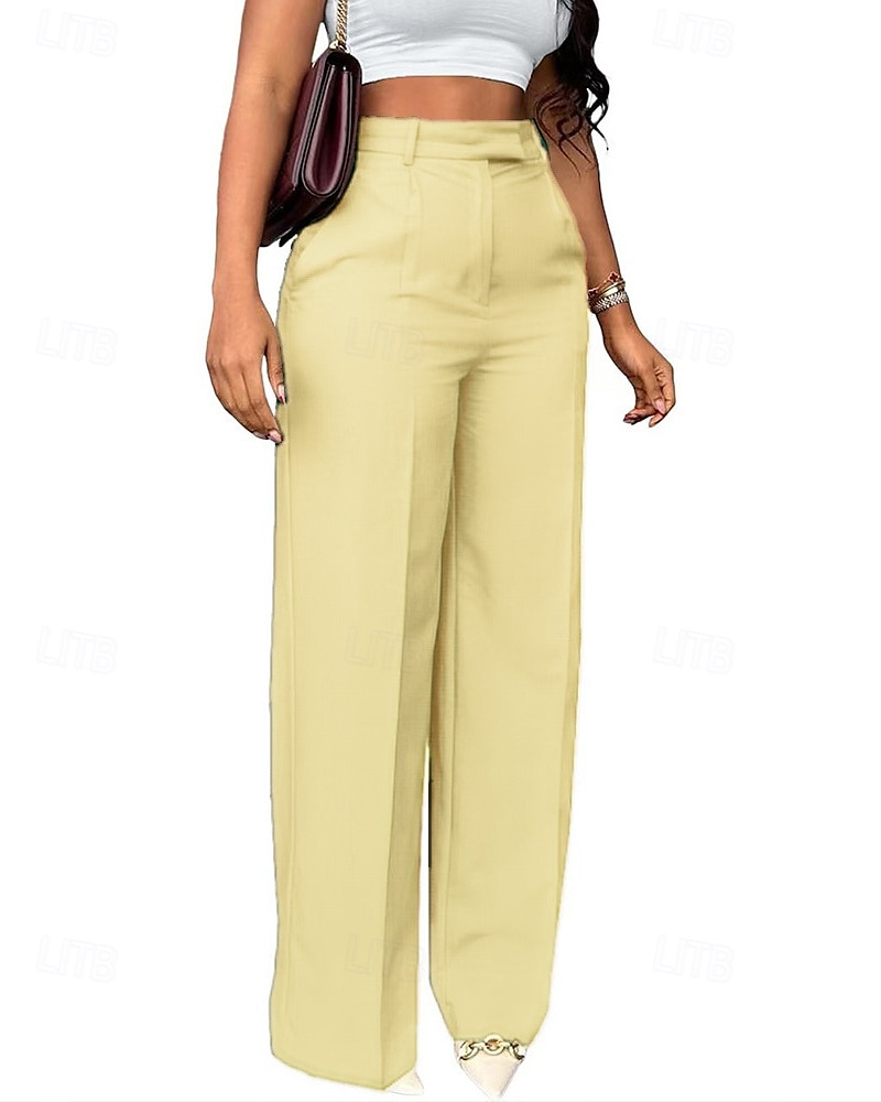 Per donna Pantaloni Eleganti Gamba larga Streetwear Casual Lunghezza intera Naturale Semplice Tasca Elastico in vita Comodo All'aperto Confortevole All'aperto Vacanza Abbigliamento casual alla moda del 2025 a $22.99 –P3