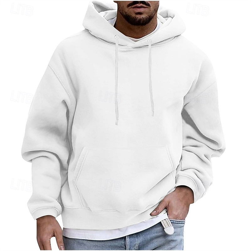 Herren Kapuzensweatshirt Schwarz Weiß Wein Blau Purpur Mit Kapuze Einfach Tasche Sport & Outdoor Täglich Ferien Polyester Streetwear Basic Lässig Frühling Herbst Bekleidung Kapuzenpullover Sweatshirts 2026 - $26.99 –P2