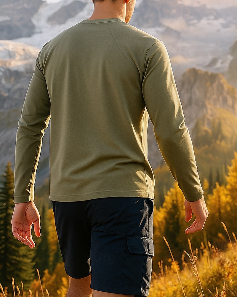 Herren Wanderhemd Golf-Pullover Wanderspitze Langarm Rundhalsausschnitt T-Shirt Oberteil Außen Schnelltrocknend Leicht Atmungsaktiv Polyester Schwarz Marinenblau Grün Tennis Golfspiel Laufen 2025 - $26.99 –P2
