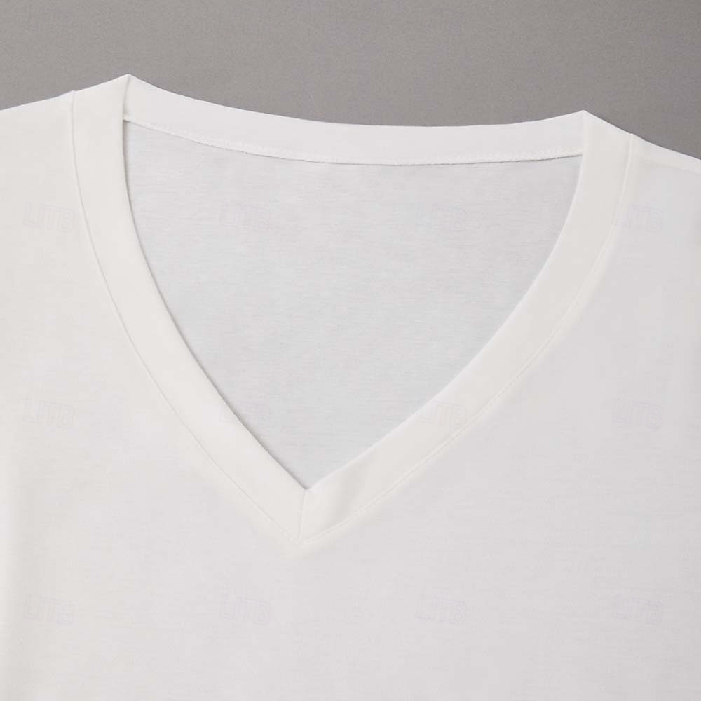 Pánské Tričko Tričko Top Krátké rukávy Do V Léto Bez vzoru Designové Základní Moderní soudobé Klasický styl Dovolená ulice Jdeme ven Černá Bílá Červená Top tričko pro muže 2025 - $12.99 –P14