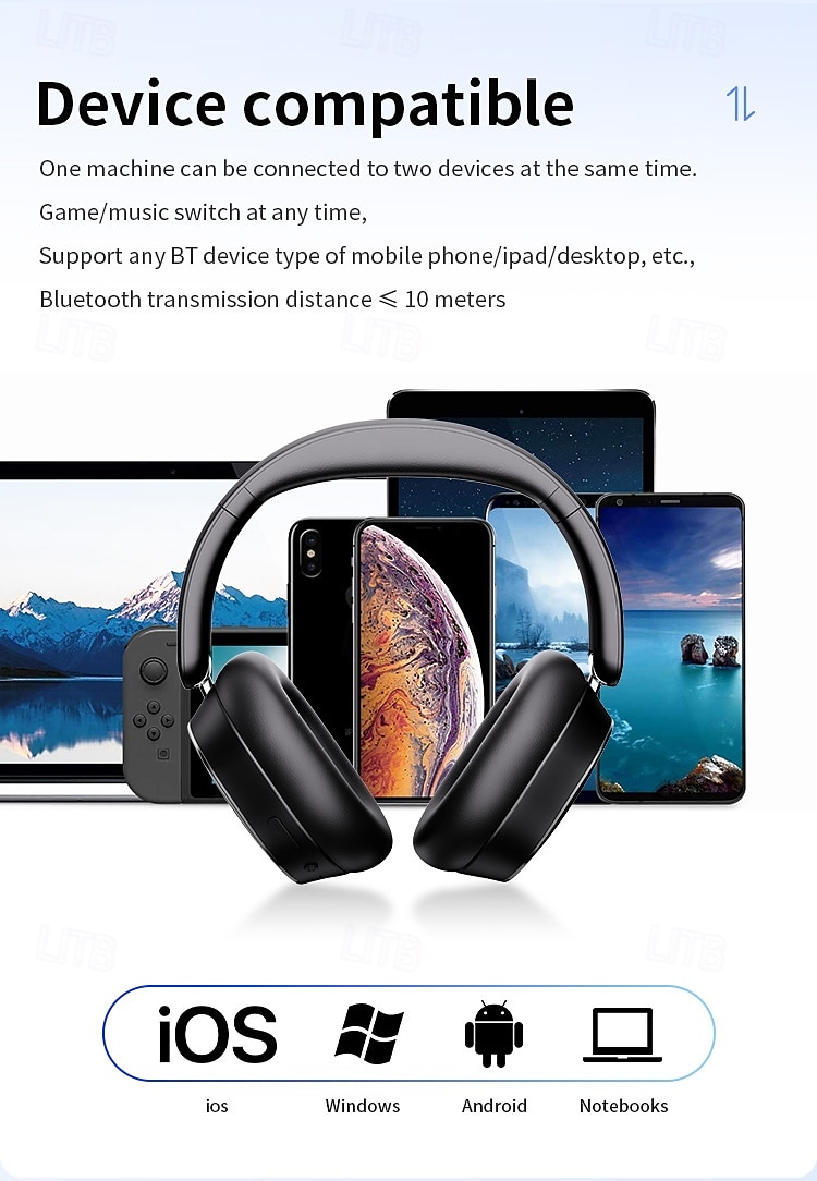 Hybrid Active Noise Cancelling Headphones Wireless Over Ear Bluetooth Headphones Foldable Wireless Headset 60H Playtime Hi-Res Audio Deep Bass Memory Foam Ear Cups Perfect for Travel & Office 2025 - $47.99 –P13
