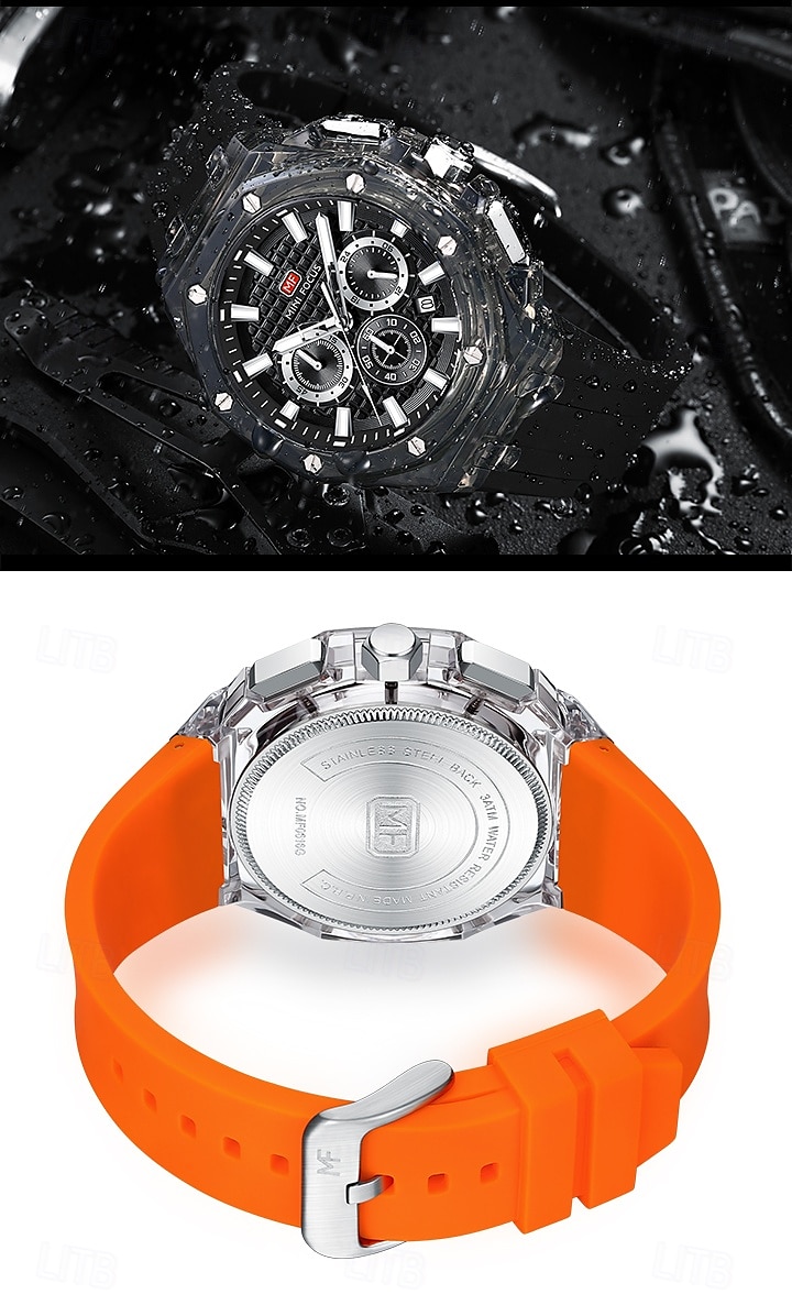 2026年 MINI FOCUS メンズ クォーツ 時計 ラグジュアリー 大ダイヤル ビジネス 腕時計 蛍光 カレンダー 日付 週 防水 シリコン ジェル 時計  コレクション – $58.99 –P15