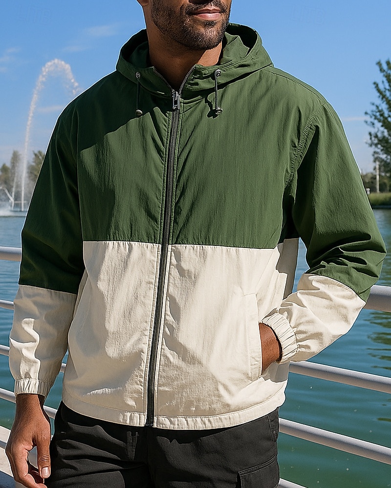 Per uomo Giaccia da corsa Giacca da esterno Cerniera completa Manica Lunga Abbigliamento esterno Sportivo Blocco di colori Protezione Solare Leggero Traspirante Tennis Golf Corsa abbigliamento del 2025 a $23.99 –P3