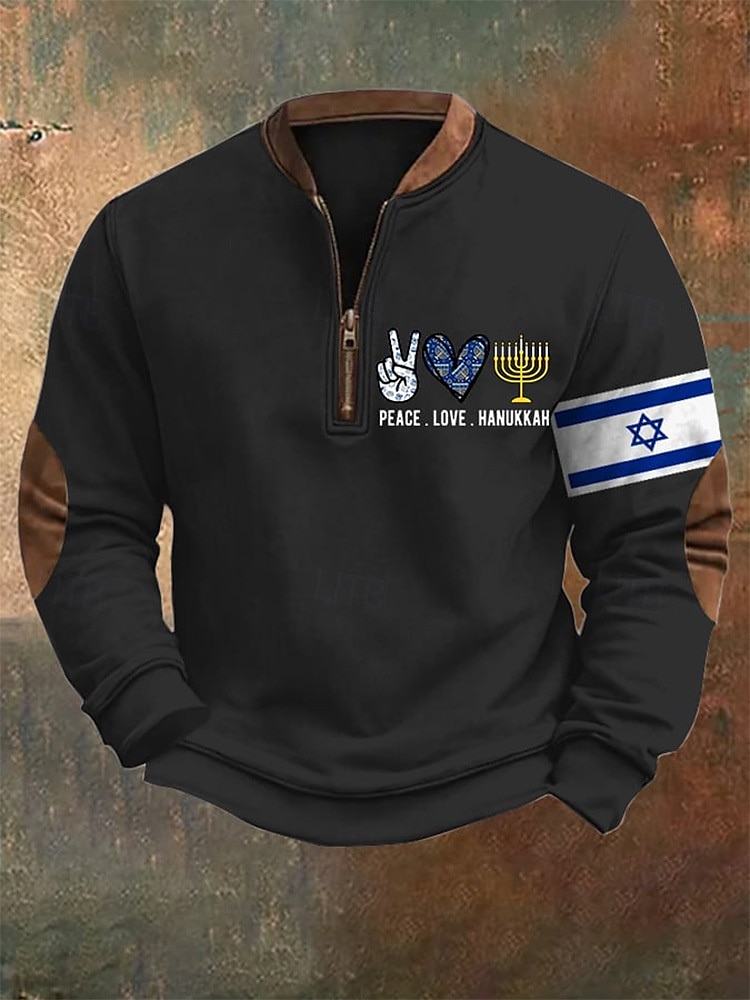 Herren Sweatshirt Viertelreißverschluss Sweatshirt Schwarz Weiß Blau Halber Reißverschluss Grafik Farbblock Sport & Outdoor Täglich Ferien Polyester Streetwear Lässig Herbst Winter Bekleidung 2025 - $21.99 –P1
