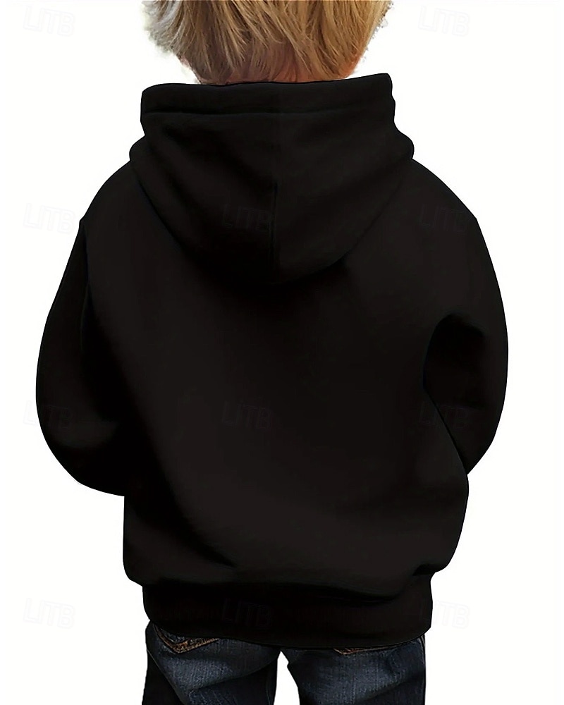 Pojkar 3D Bokstav Huvtröja Långärmad Vår Höst Mode Streetwear Barn 4-12 år Huva Utomhus Ledigt Dagligen Normal 2025 - $18.99 –P2