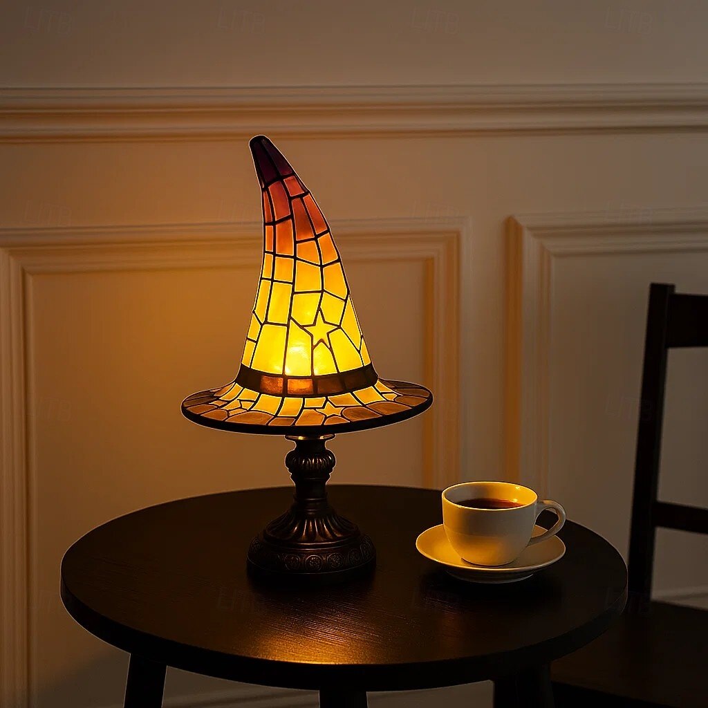 1 шт. ретро смоляная шляпа ведьмы светильник уникальный ночной светильник для спальни прикроватный светильник атмосфера праздника Хэллоуин декоративный светильник usb-разъем 2026 - $33.99 –P21