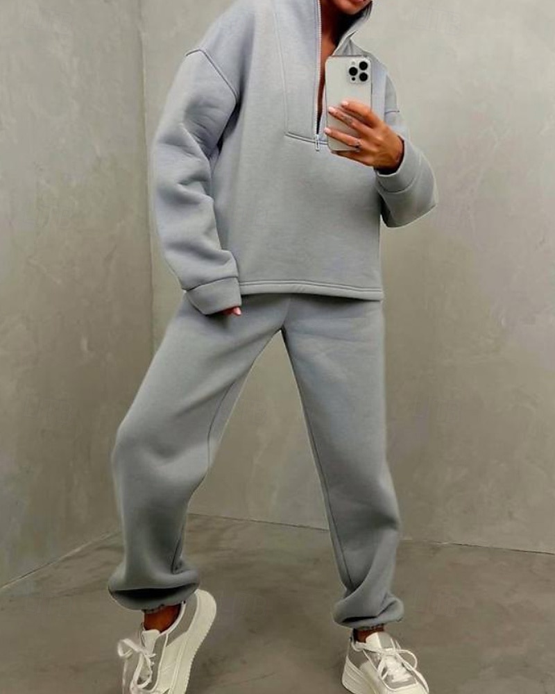 Γυναικεία Φόρμα Αθλητικές Φόρμες Φούτερ με πουλόβερ Τσέπη με φερμουάρ Μονόχρωμο Ρούχα σύνολα Φθινόπωρο Μαύρο Κίτρινο Σπαντέξ Προπόνηση Ένδυση γυμναστικής και άθλησης Τρέξιμο 2026 - $36.99 –P12