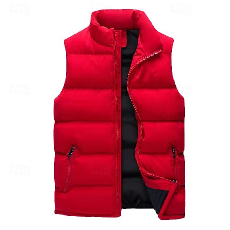 Herren Wanderweste Pufferweste Ärmellos Weste Außen Thermowarm Leicht Atmungsaktiv Winter Reißverschluss Polyester Schwarz Rot Blau Jagd Angeln Klettern 2025 - $29.99 –P3