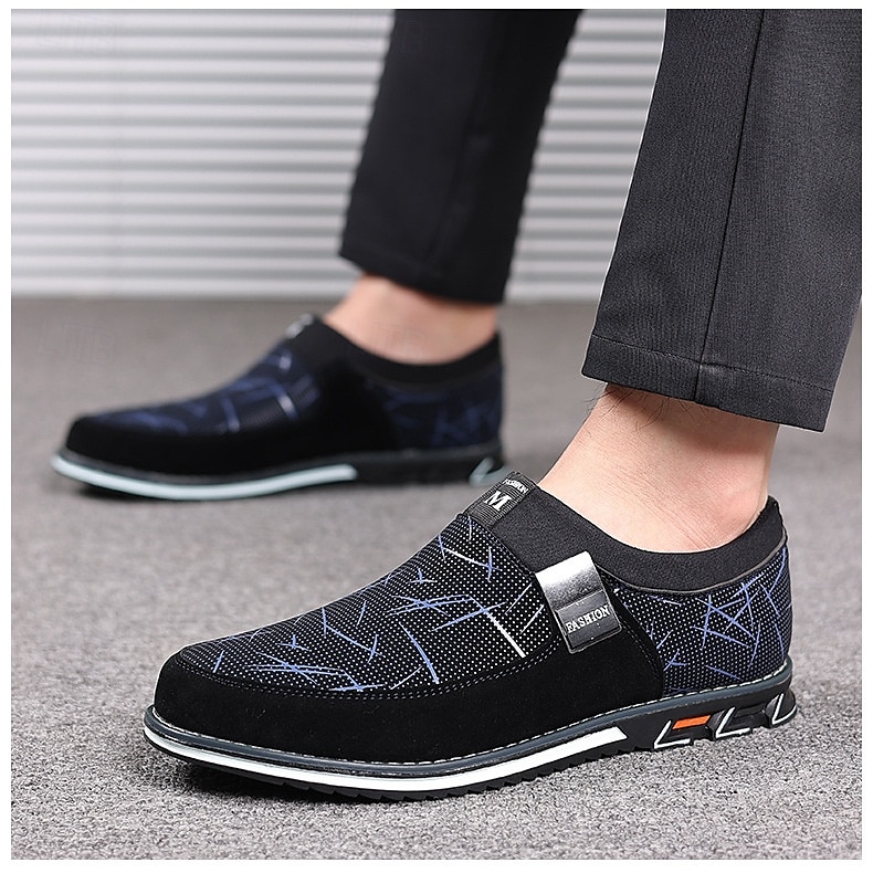 Men's Black Mesh Slip-On Casual Shoes with Star Pattern – Lightweight Streetwear Shoes for Travel, Urban Walks & Weekend Outings 2025 - $26.99 –P7