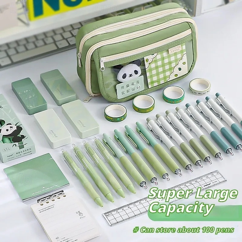 Large Capacity Storage Bag with 9-layer Pencil Case Transparent Compartment and Magnetic Button Flap for Easy Retrieval 2025 - $15.99 –P14