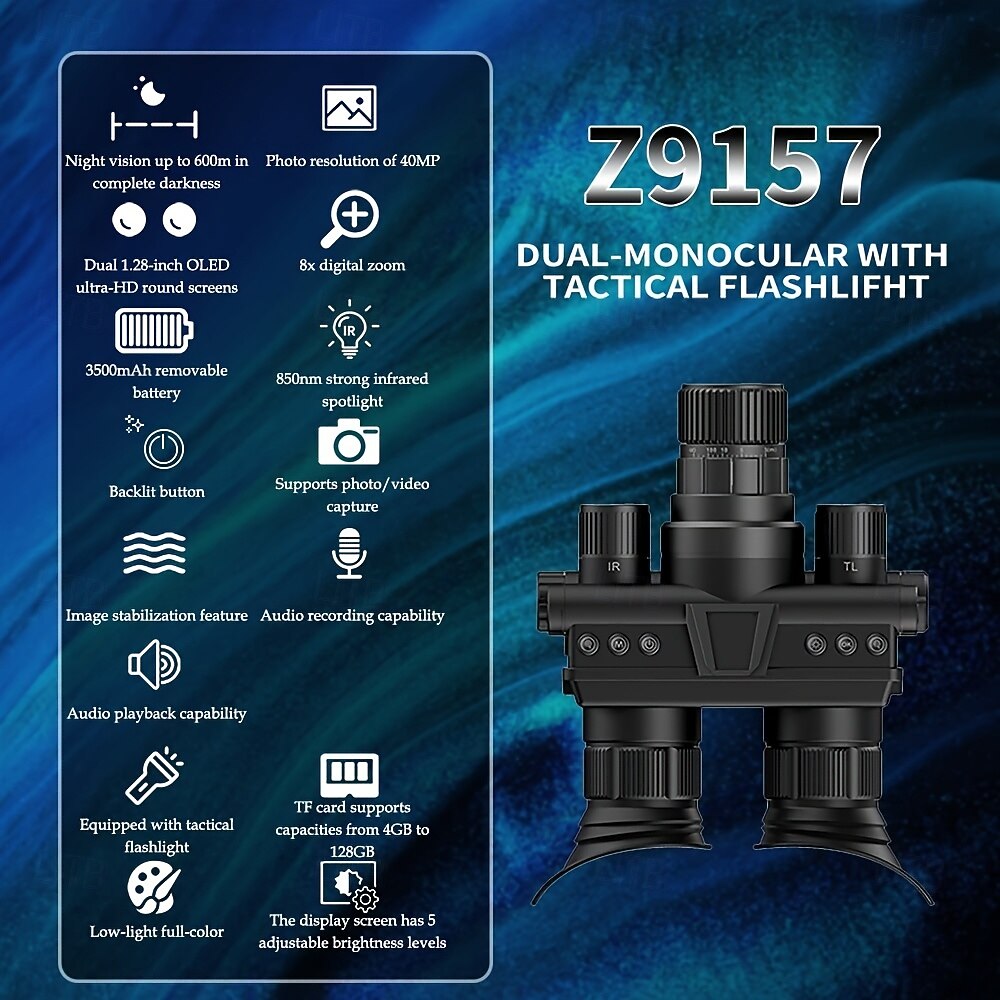4K HD hoofdgemonteerd nachtzicht met 8x vergroting 4-kleurenmodus 8x zoom 64 GB geheugenkaart voor opname en weergave in hoge definitie kampeerbewaking 2025 - $273.69 –P1