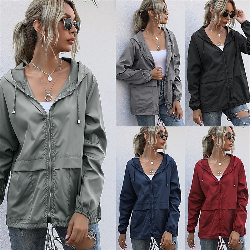 Femmes Veste de randonnée Veste de pluie Imperméable Extérieur Imperméable Coupe-vent Tenues de randonnée Vêtements de randonnée Printemps Automne Top Coton Camping / Randonnée / Spéléologie Course de 2025 ? $19.99 –P1