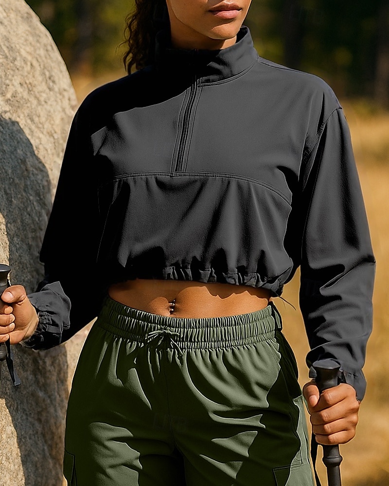 Mulheres Moletom com capuz Jaqueta de Trilha Jaqueta esportiva Ao ar livre Proteção Solar Respirável Secagem Rápida Roupas de caminhada Roupas de caminhada Outono Jaqueta Tênis Golfe Corrida Côr de 2025 por $28.99 –P17