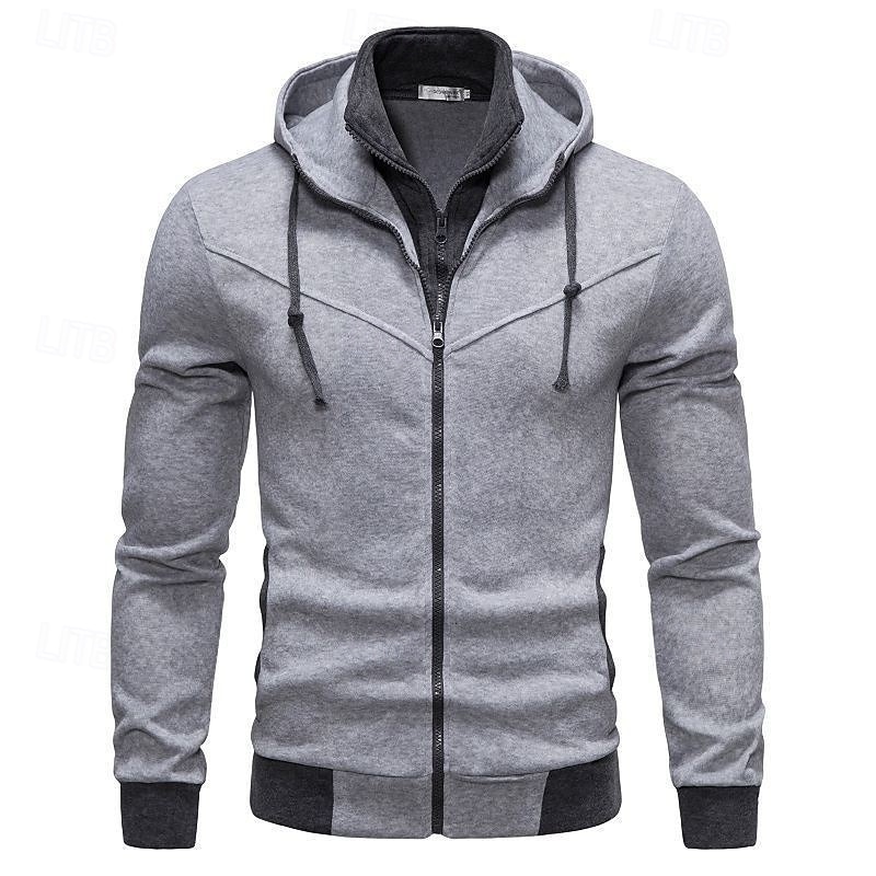 Per uomo Felpa con cappuccio Felpa con cappuccio a zip intera Nero Rosso Grigio chiaro Grigio scuro Con Cappuccio Semplice Tasca Sport & Outdoor Quotidiano Ferie Poliestere Streetwear Essenziale del 2026 a $15.49 –P1