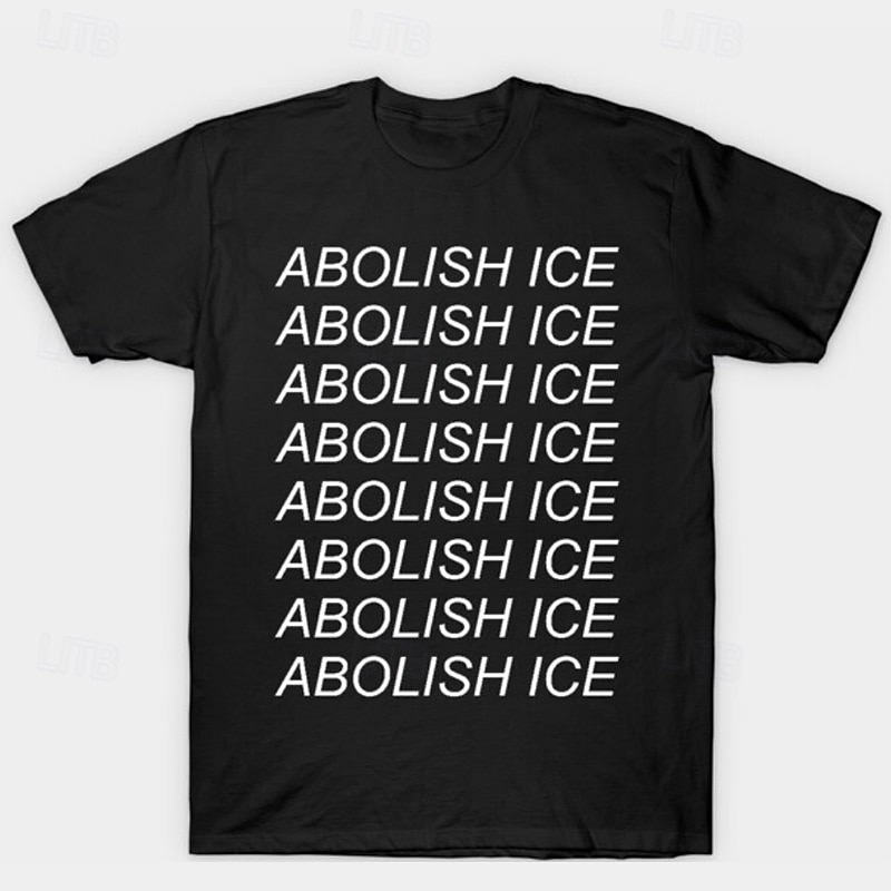 Pentru femei Tricou Tee Top Scrisă Modă Modern Manșon scurt Stil Nautic Topuri obișnuite Zilnic Sport Imprimeu Negru Vară ABOLISH ICE 2025 - zł58.99 –P1