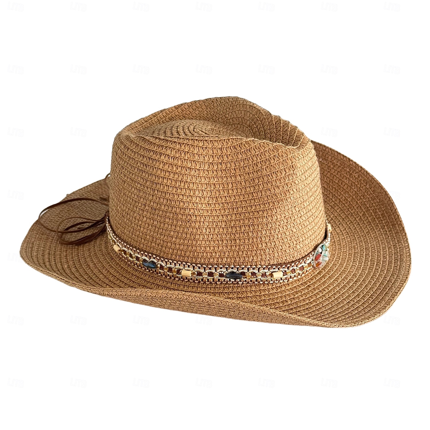 retró divatos cowboy kalapok retró divatos nagy ereszű, ívelt szélű, kemény szalma western cowboy kalapok utazáshoz mindenféle strandkalap férfiaknak és nőknek 2025 - $16.99 –P3